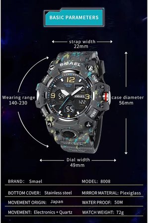 SMAEL DİJİTAL VE ANALOG ERKEK KOL SAATİ924926