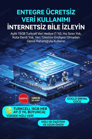 5 Kameralı 4G/E-SIM Destekli 18X Zoom PTZ Güneş Enerjili Profesyonel Dış Mekân Güvenlik Kamerası