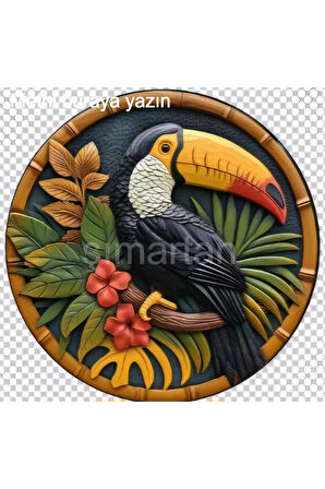 Şans Getirdiğine İnanılan , Uğurlu Tukan Kuşu Duvar Süsü, Dekoratif Duvar Süsü