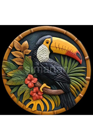 Şans Getirdiğine İnanılan , Uğurlu Tukan Kuşu Duvar Süsü, Dekoratif Duvar Süsü