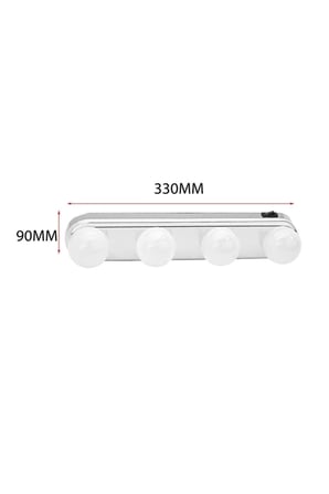 Taşınabilir 4 Led Ampul Parlak Stüdyo Makyaj Işığı Banyo Işığı