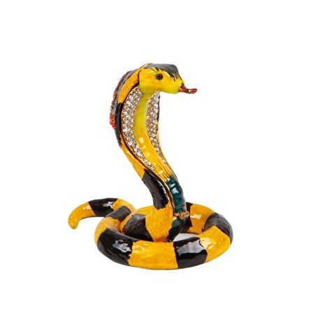 Renkli Kral Kobra Swarovski Taşlı Mücevher Kutusu