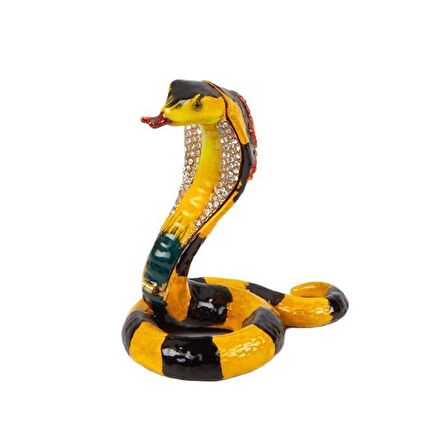 Renkli Kral Kobra Swarovski Taşlı Mücevher Kutusu