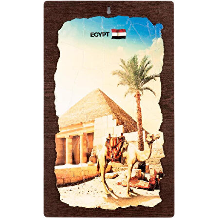 Mısır Temalı Ahşap Fresco Tablo