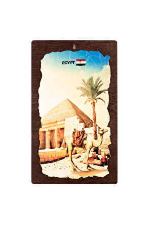 Mısır Temalı Ahşap Fresco Tablo