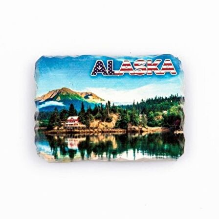 ABD Alaska Kırık Kenarlı Buzdolabı Magneti
