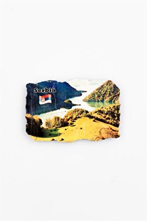 Sırbistan Perucac Gölü Temalı Fresco Magnet