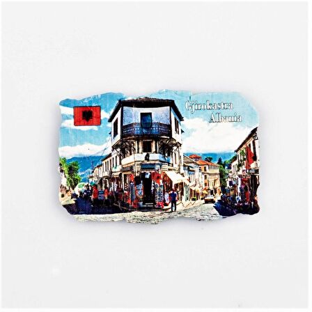 Arnavutluk Gjirokastra Temalı Fresco Magnet