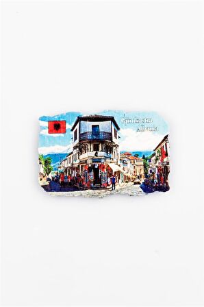 Arnavutluk Gjirokastra Temalı Fresco Magnet