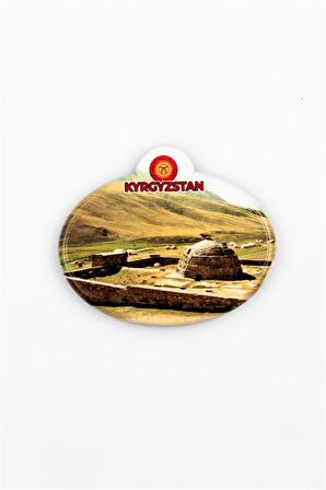 Kırgızistan Taş Rabat Kervansarayı Oval Magnet