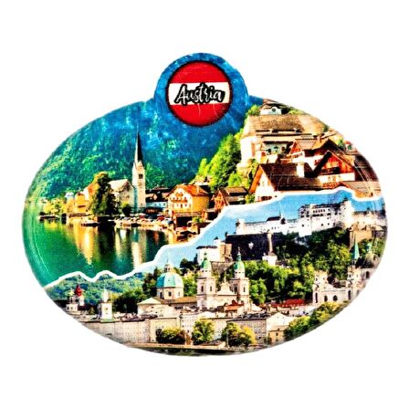 Avusturya Temalı Oval Magnet