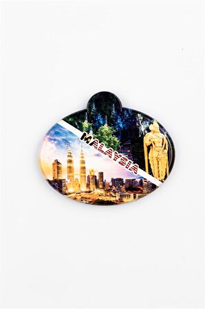 Malezya Kuala Lumpur Temalı Oval Magnet