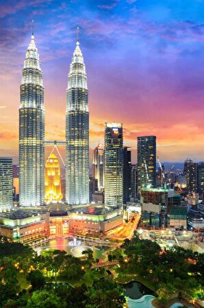 Malezya Kuala Lumpur Temalı Oval Magnet