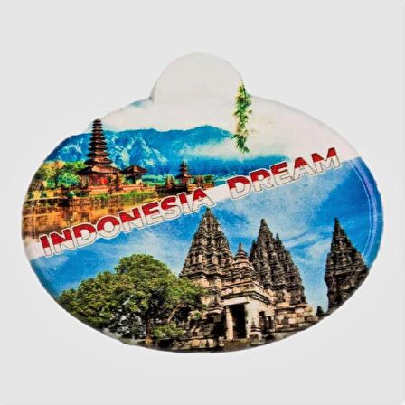 Endonezya Temalı Oval Magnet