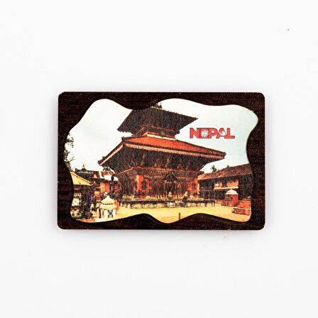 Nepal Temalı Deri Magnet Ahşap Tabaka