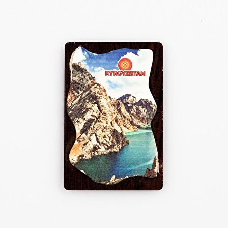 Kırgızistan Temalı Deri Magnet Ahşap Tabaka