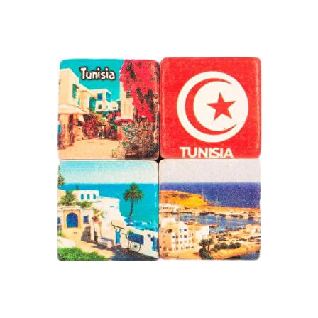 Tunus Temalı Dörtlü Taş Magnet