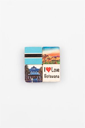 Botsvana Temalı Dörtlü Taş Magnet