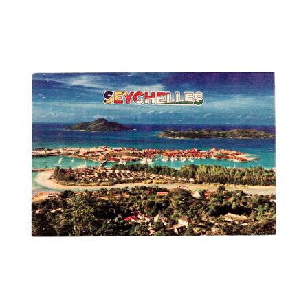 Seyşeller Temalı Ahşap Kartpostal Magnet