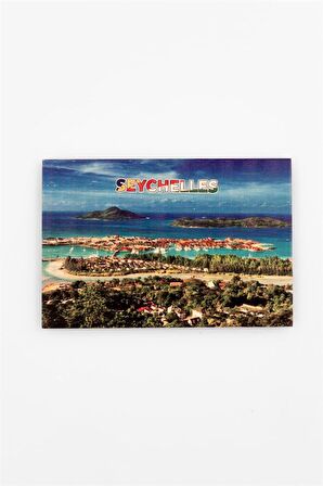 Seyşeller Temalı Ahşap Kartpostal Magnet