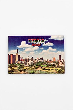 Kenya Temalı Ahşap Kartpostal Magnet