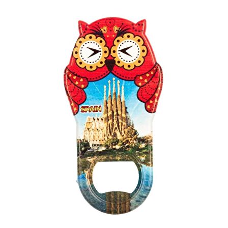 İspanya Temalı Baykuş Magnet Kapak Açacak