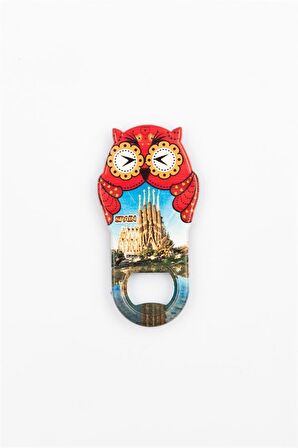 İspanya Temalı Baykuş Magnet Kapak Açacak