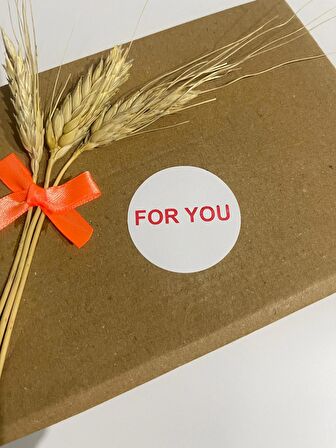 For You Kırmızı Yazılı Yuvarlak yapışkanlı etiket 5x5 cm 100 adet