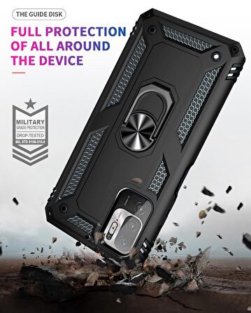 Smcase Xiaomi Poco M3 Pro 5g Kılıf Vega Yüzüklü Çift Katmanlı Tank Kapak 