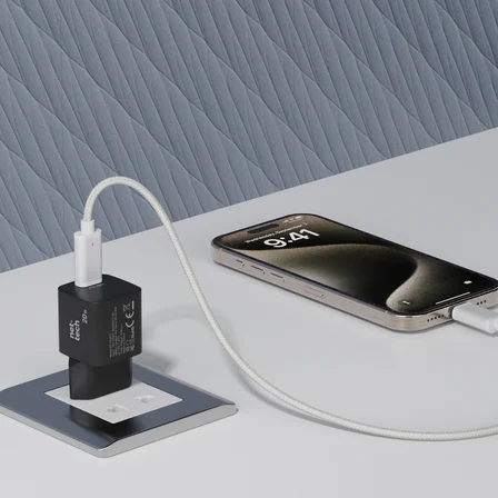 Beyaz İki Ucu Type-c ve Kablo 20W USB-C Hızlı Şarj Aleti+Type-C Kablo (QC3.0 Destekli/Evrensel Uyum)