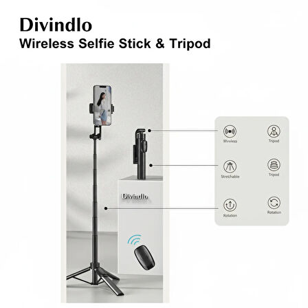 Fonksiyonlu taşınabilir tripod bluetooth kumandalı kablosuz selfie çubuğu stand for mobile bluetooth