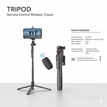 Telefon Tripod Standı taşınabilir tripod bluetooth kumandalı kablosuz selfie çubuğu stand for mobile