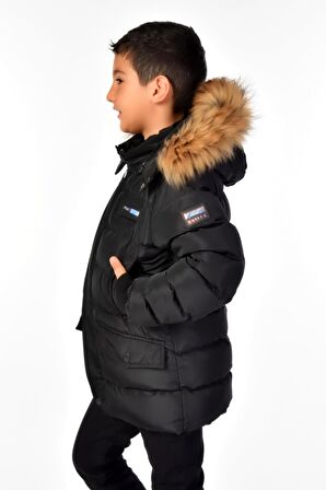 Benittokids Natürel Kürklü Erkek Çocuk Şişme Mont 51246