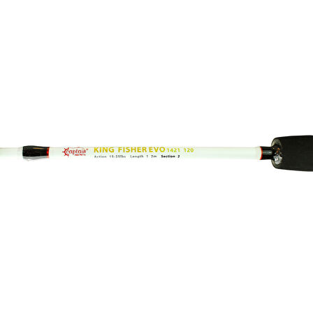 Captain 1421 King Fisher Evo 2 Parça Dolgu Tekne Kamışı 15-25lbs Atar 120 cm