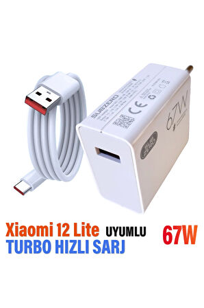 Xiaomi 12 Lite Uyumlu  Şarj Aleti ve 67W Turbo Hızlı