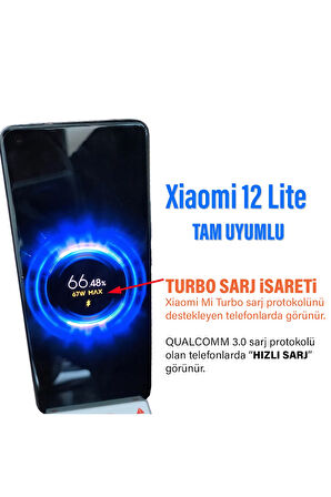 Xiaomi 12 Lite Uyumlu  Şarj Aleti ve 67W Turbo Hızlı