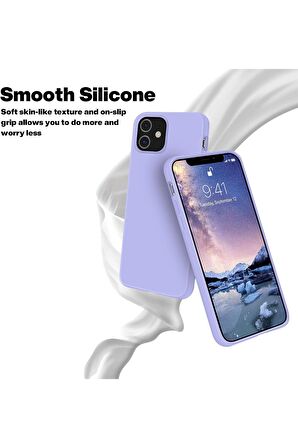 iPhone 12 ve 12 Pro Uyumlu içi Kadife Lansman Silikon Kılıf Full Koruma Sağlayan Kılıf (Siyah)