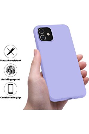iPhone 12 ve 12 Pro Uyumlu içi Kadife Lansman Silikon Kılıf Full Koruma Sağlayan Kılıf (Siyah)
