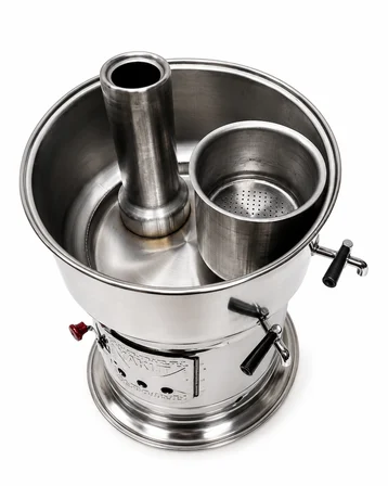 BÜYÜK SEMAVER 12 LİTRE ÇİFT MUSLUK + 2 DEMLİK HEDİYELİ ÇAY SETİ İÇİNDE 0.60 KALIN KROM PASLANMAZ SAC(JUMBO BOY)