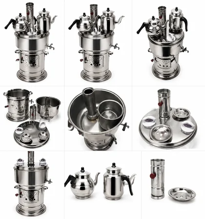 BÜYÜK SEMAVER 12 LİTRE ÇİFT MUSLUK + 2 DEMLİK HEDİYELİ ÇAY SETİ İÇİNDE 0.60 KALIN KROM PASLANMAZ SAC(JUMBO BOY)