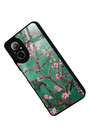 Realme 12 Lite Uyumlu Van Gogh Yeşil Ağaç Tablo Tasarımlı Parlak Silikon Kılıf