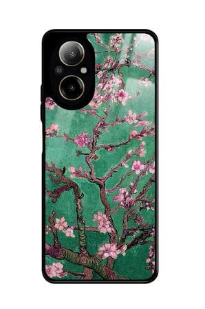 Realme 12 Lite Uyumlu Van Gogh Yeşil Ağaç Tablo Tasarımlı Parlak Silikon Kılıf