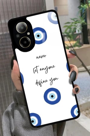 Realme 12 Lite Uyumlu Motivasyonlu Nazar Boncuğu Tasarımlı Parlak Silikon Kılıf