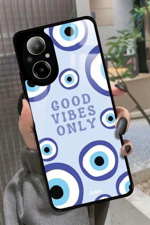 Realme 12 Lite Uyumlu Motivasyonlu Nazar Boncuğu Tasarımlı Parlak Silikon Kılıf