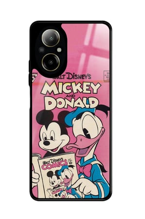 Realme 12 Lite Uyumlu Mıckey Donald Tasarımlı Parlak Silikon Kılıf