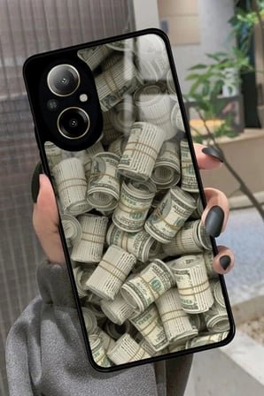 Realme 12 Lite Uyumlu Money Tasarımlı Parlak Silikon Kılıf