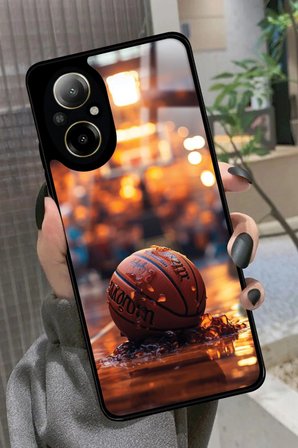 Realme 12 Lite Uyumlu Basketbol Tasarımlı Parlak Silikon Kılıf