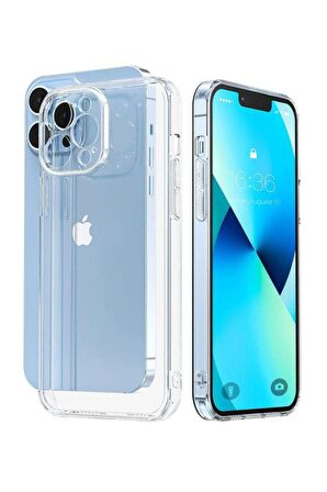 iPhone 12 Pro Şeffaf Kılıf Kamera Korumalı Şeffaf Silikon Kılıf Kamera Koruyuculu ince iPhone Kılıfı
