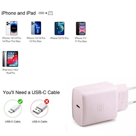  iPhone 12 Uyumlu Şarj Aleti HIZLI PD Şarj Cihazı Apple iPhone 12 Pro 12 Plus 12 Pro Max 25W HIZLI
