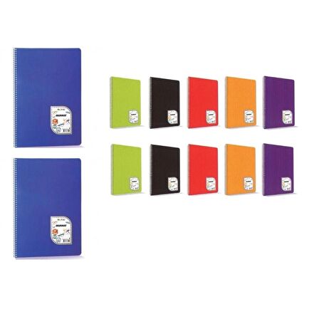 Çınar A4 Colormaxi Spiralli Defter Plastik Kapak Çizgili 60 Yaprak 12 Adet